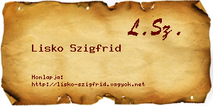 Lisko Szigfrid névjegykártya